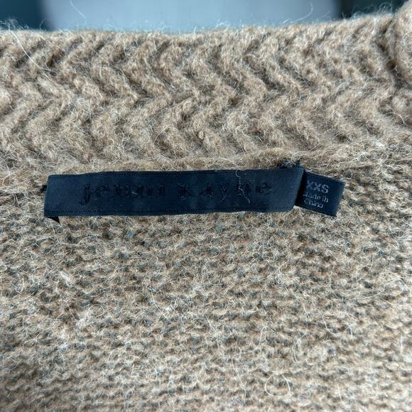 JENNI KAYNE Tan Brown Cottage Cardigan Sweater Women's Size XXS Oversized Knit - Picture 4 of 8